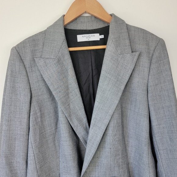 MM LaFleur Gaia Jacket Wool Blend Workwear Blazer Sharkskin Women’s Sz 14 Gray - Picture 4 of 14